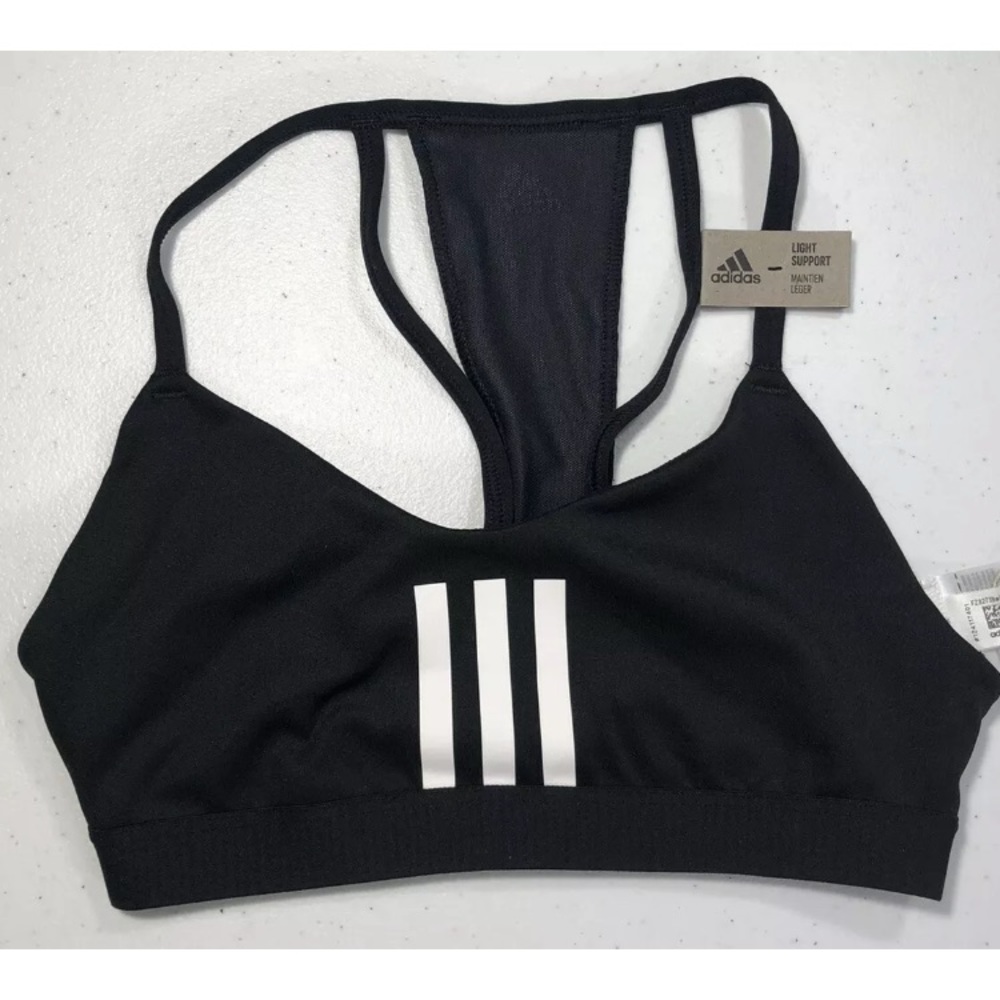 Adidas Women's All Me 3-Stripes Mesh Bra Black Size XS - FT1871  Sports Bra